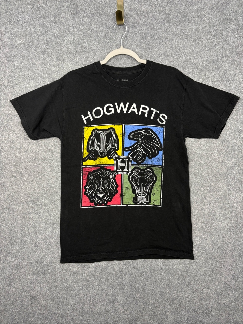 Harry Potter Hogwarts Houses Graphic T-Shirt Black
